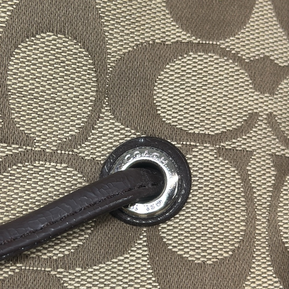 (X2) Coach, Brown shoulder bag with signature founded in 1941 - Picture 15 of 15